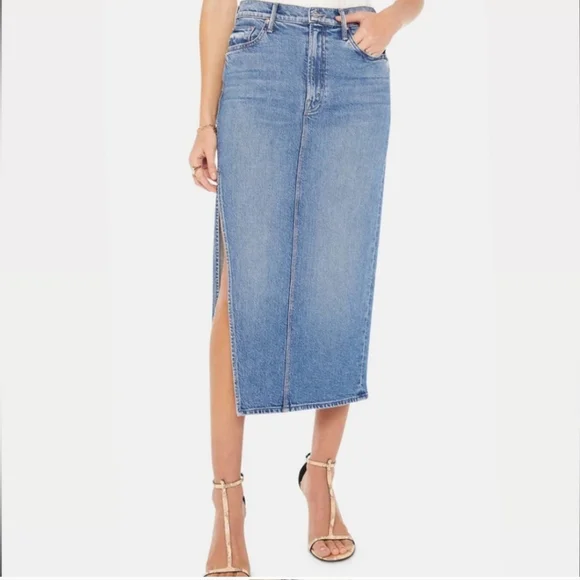 NWT Mother Superior The Split Second jeans skirt in strike a pose - Picture 6 of 13